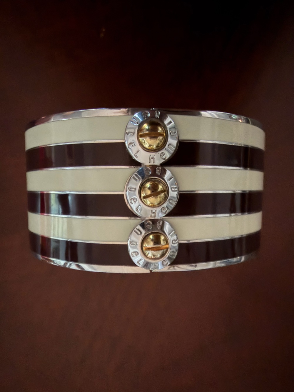 Henri Bendel Large Cuff Centennial Stripe Bracelet in EUC